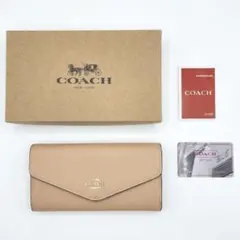 【新品・未使用】COACH ベージュ 長財布 型番:CU158のサムネイル