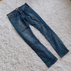 【ユニクロ】ストレッチ デニムパンツ L インディゴ