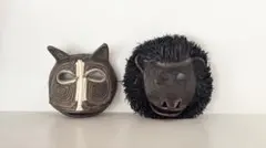 アフリカンマスク 黒とグレー 2個セット、リサラーソン - メルカリ