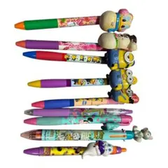 ディズニー、ミニオンキャラクター付きボールペン 9本セット