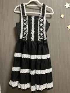 BABY ミルフィーユジャンパースカート　黒白