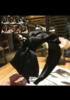 エレクトリックサーカスカチューシャ リボン 人気 ブラック ヘアアクセサリー