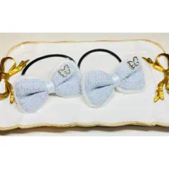 リボン型ヘアゴム 2個セット