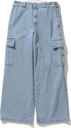 M/ビームス×Dickiesディッキーズ/別注/インディゴカーゴデニムパンツ