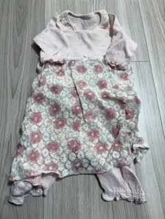 コンビミニ　ラップクラッチ　レース　カバーオール　50-60 レース　ピンク