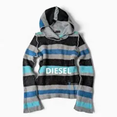 美品 DIESEL ディーセル マルチボーダー リバーシブルニット