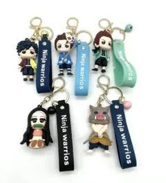 Ninija warrios鬼滅キーチェーンキーホルダー携帯ストラップ5点セット