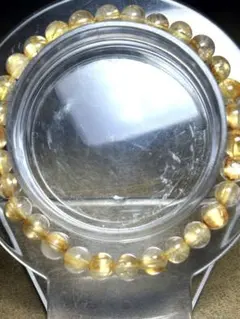 ゴールドタイチンルチルブレスレット約6㎜（新品未使用）金運最強　ゴールド太針