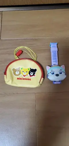 パウパトロールガチャエベレスト/ミキハウス 財布 ファスナー ストラップセット