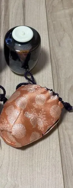 mimimiさま専用 肩衝茶入 仕覆付き 昭和　ヴィンテージ　茶道具