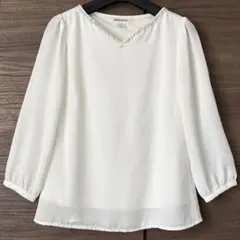 MISCH MASCH ビジュー付きシフォンブラウス