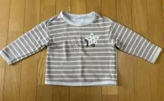 星の刺繍入りストライプトレーナー　100 裏起毛なし　男の子　女の子