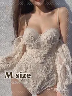 【新品】⭐️在庫一掃セール⭐️レディース アームカバー付き 総レース水着 M m