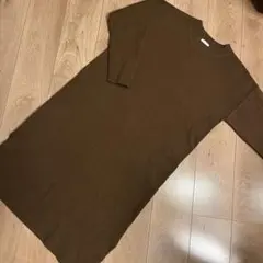 LOWRYS FARM ニットロングワンピース　ブラウン　F