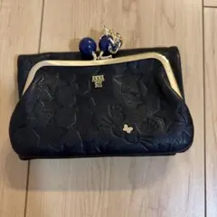 ANNA SUI 二つ折財布 レザー がま口 ネコ