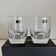 HOYA クリスタル ロックグラス 2個セット