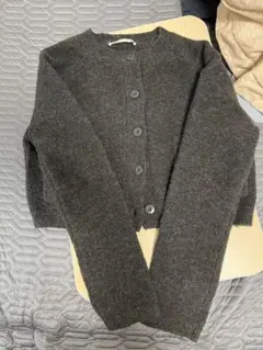 Zara ニット長袖カーディガン Sサイズ グレークロップド