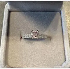 清楚なパパラチア0.519ctダイヤモンド0.32ct♡ピンクゴールドリング 