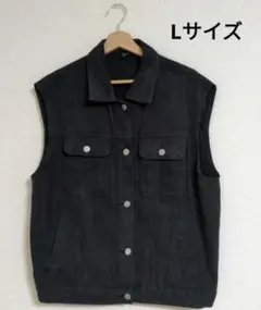 ブラックデニムベスト Lサイズ