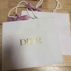 Dior ショップ袋 ホワイト ゴールドロゴ