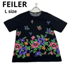 美品　FEILER 完売モデル　花柄刺繍 半袖Tシャツ　春夏コーデ