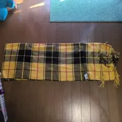 GU チェック柄 ストール イエロー