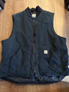 希少ブラック carhartt ダックベスト フェード - メルカリ