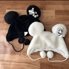 ディズニー ミッキー ファンキャップ ブラック ホワイト ぬいぐるみ マスコット