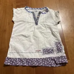 Youpi! 半袖チュニック 95cm ホワイト パープルのサムネイル