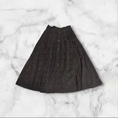 ​【90s Vintage】フランス製 ギャザースカート ウール 格子柄 80s