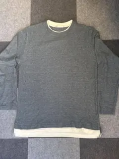 ikka Lサイズ 長袖ニットシャツ レイヤード風