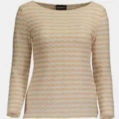 新品 EMPORIO ARMANI 長袖 テクスチャード ボートネック 総柄