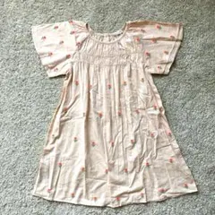 ザラホーム ベージュ 花柄刺繍 半袖ワンピース 4-5Y 110cm