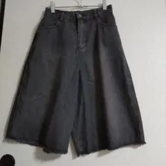 ソフトデニム ハーフパンツ ブラック Mサイズ