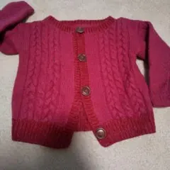 ピンク ケーブル編み カーディガン セーター