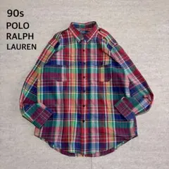 90s POLO RALPH LAUREN チェック シャツ XXL エポレット