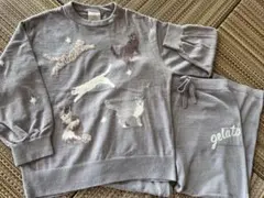 gelato pique 猫ジャガード総柄プルオーバー&ロングパンツ