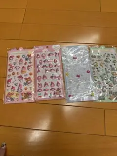 マイメロ　シナモン　ポチャコ　ぷくぷく立体シール　4枚セット