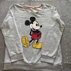 長袖スウェット地ミッキープリントTシャツ
