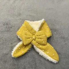 マフラー　ベビー　ZOOLAND マスタード　リボン