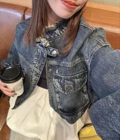 CIAOPANIC 袖ボリュームショートデニムジャケット F