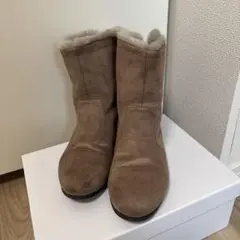 【最終値下げ】ブラウンファー付きスエードショートブーツ　あしながおじさん