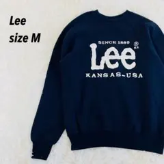 90s USA製 Lee ビッグロゴ ヴィンテージ スウェット M ネイビー