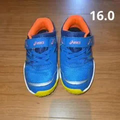 asics キッズシューズ 16.0cm 青/オレンジ
