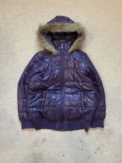 00s y2k 平成 ギャル お兄系 ファーダウン アウター 光沢 古着