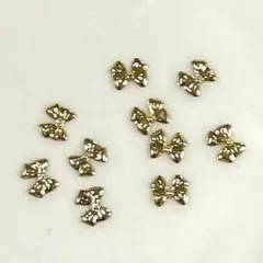 ゴールド　極小　アイドル系　リボン　メタルパーツ　10個セット