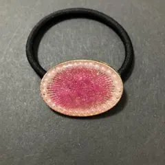 ★ヘアゴム　シェル×マゼンタ×ホワイトパール