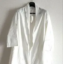 新品 ＊上品な涼しげな羽織りもの綿100% ロングカーディガンFREEサイズ