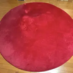 赤色 円形 フリースラグ　直径190cm