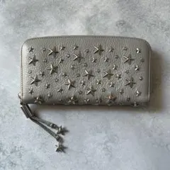 美品✨ジミーチュウ　スター　スタッズ　グレー　ラウンドファスナー　長財布のサムネイル